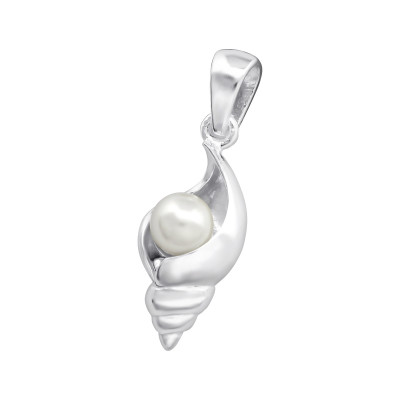 Shell Sterling Silver Pendant with Pearl