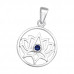 Silver Lotus Pendant with Cubic Zirconia