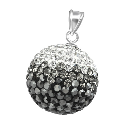 Silver Crystal Ball Pendant