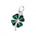 Silver Lucky Clover Pendant with Epoxy