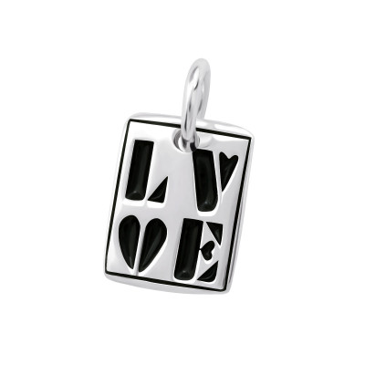 Silver Tag Love Pendant