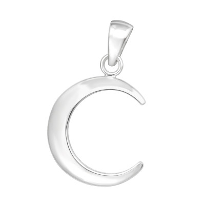 Silver Crescent Moon Pendant