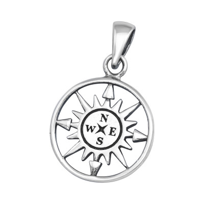 Silver Compass Pendant