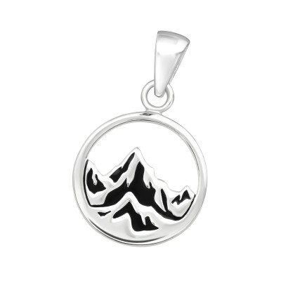  Silver Mountain Pendant with Epoxy