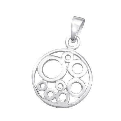 Silver Circlers Inside Circle Pendant