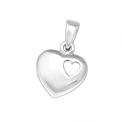 Silver 3D Heart Pendant