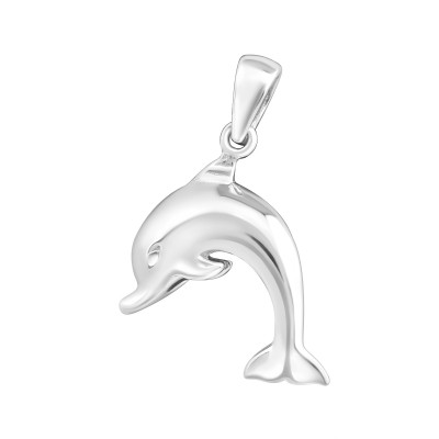 Silver 3D Dolphin Pendant