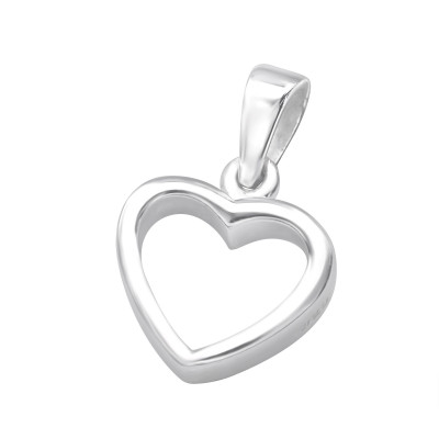 Silver Empty Heart Pendant