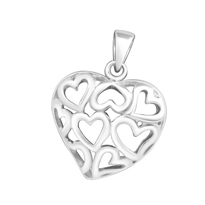 Silver Hearted Heart Pendant