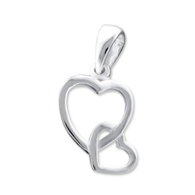 Double Heart Sterling Silver Pendant