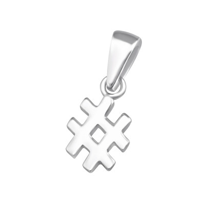 Silver Hashtag Pendant