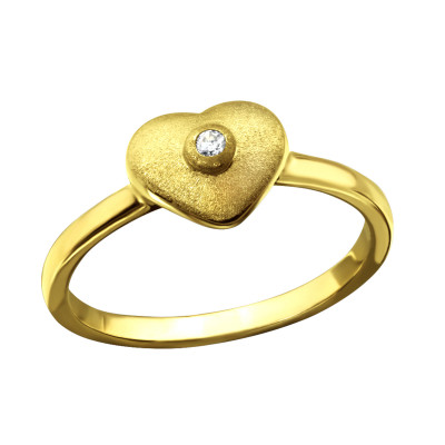 Silver Heart Ring with Cubic Zirconia