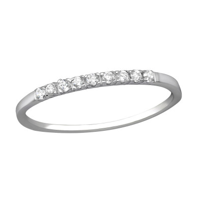 Sparkling Sterling Silver Ring with Cubic Zirconia