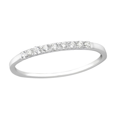 Silver Sparkling Ring with Cubic Zirconia