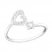 Silver Heart Ring with Cubic Zirconia