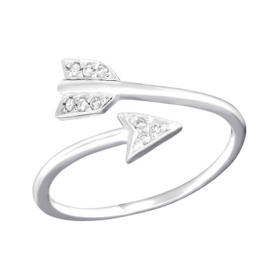 Arrow Sterling Silver Ring with Cubic Zirconia