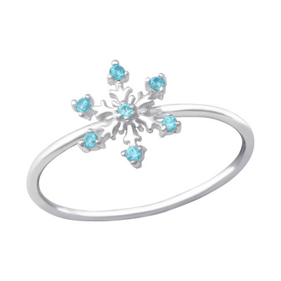 Silver Snowflake Ring with Cubic Zirconia