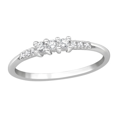 Silver Sparkling Ring with Cubic Zirconia