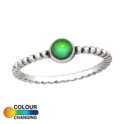 Silver Round Mood Ring