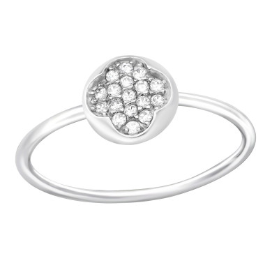 Silver Round Ring with Cubic Zirconia