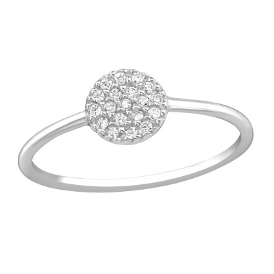 Silver Round Ring with Cubic Zirconia