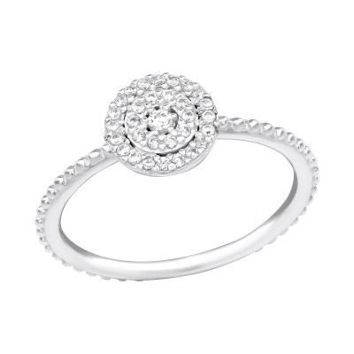 Silver Sparkling Ring with Cubic Zirconia