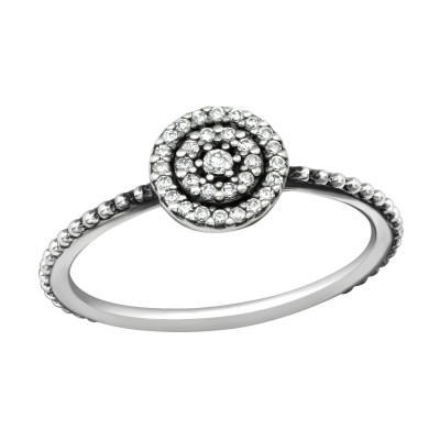 Silver Sparkling Ring with Cubic Zirconia