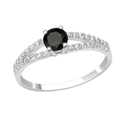 Silver Round Ring with Cubic Zirconia