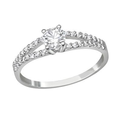 Silver Sparkling Ring with Cubic Zirconia