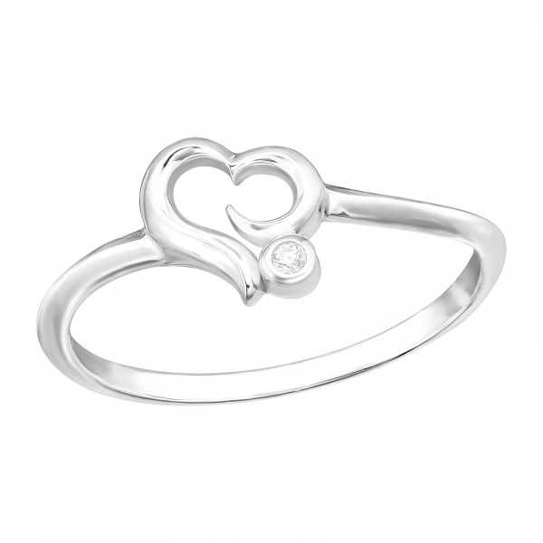 ★TATIANA★ (SILVER925) Heart Cubic Simple Ring CR1818 ☆TATIANA☆ (SILVER925) Heart Cubic Simple Ring CR1818