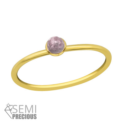 Silver Solitaire Ring with Lavender Amethyst