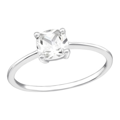 Silver Sparkling Ring with Cubic Zirconia