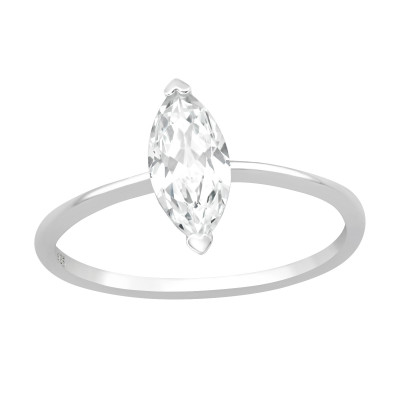 Silver Marquise Ring with Cubic Zirconia