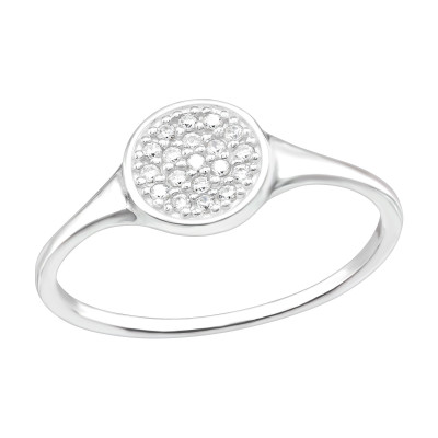 Silver Round Ring with Cubic Zirconia