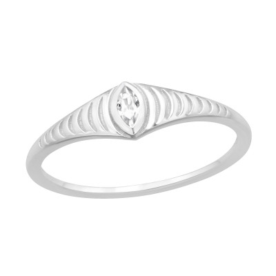 Silver Marquise Ring with Cubic Zirconia