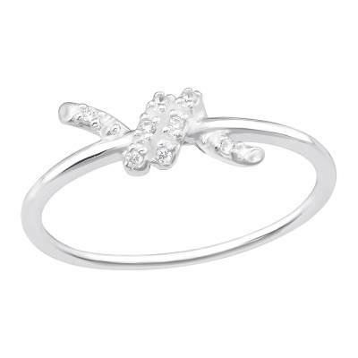 Knot Sterling Silver Ring with Cubic Zirconia