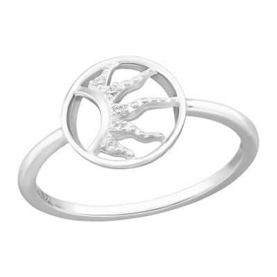 Sun Sterling Silver Ring with Cubic Zirconia