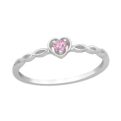 Heart Sterling Silver Ring with Cubic Zirconia