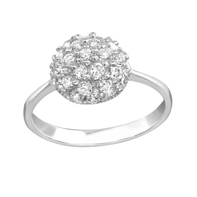 Silver Circle Ring with Cubic Zirconia