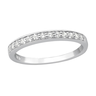 Silver Sprinkled Ring with Cubic Zirconia