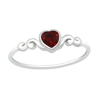 Silver Heart Ring with Cubic Zirconia