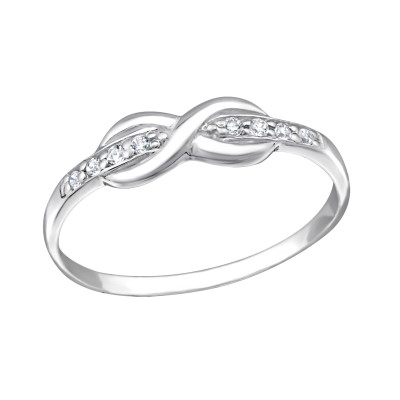 Silver Infinity Ring with Cubic Zirconia