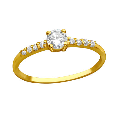 Silver Solitaire Ring with Cubic Zirconia