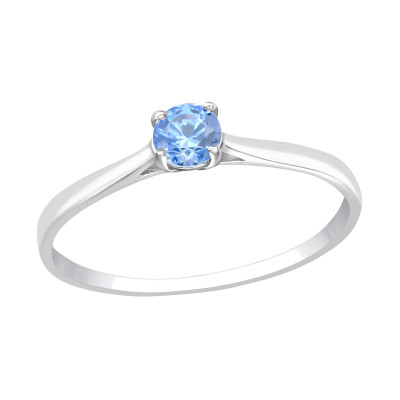 Silver Solitaire Ring with Cubic Zirconia