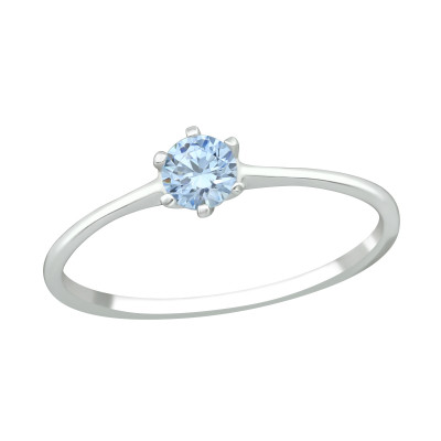 Silver Solitaire Ring with Cubic Zirconia