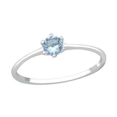 Silver Solitaire Ring with Cubic Zirconia