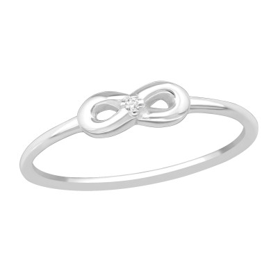 Silver Infinity Ring with Cubic Zirconia