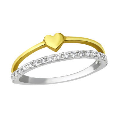 Silver Heart Ring with Cubic Zirconia