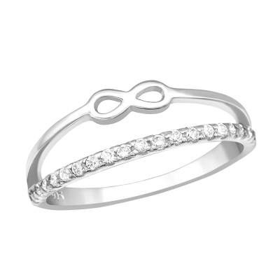 Silver Infinity Ring with Cubic Zirconia