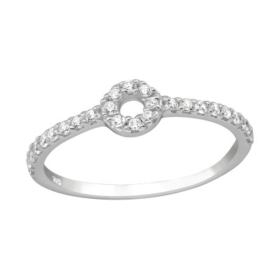 Silver Round Ring with Cubic Zirconia